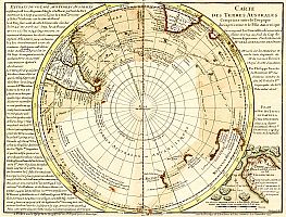 The original version of Philippe Buache's map of the southern continent, which does not show two Antarctic islands
